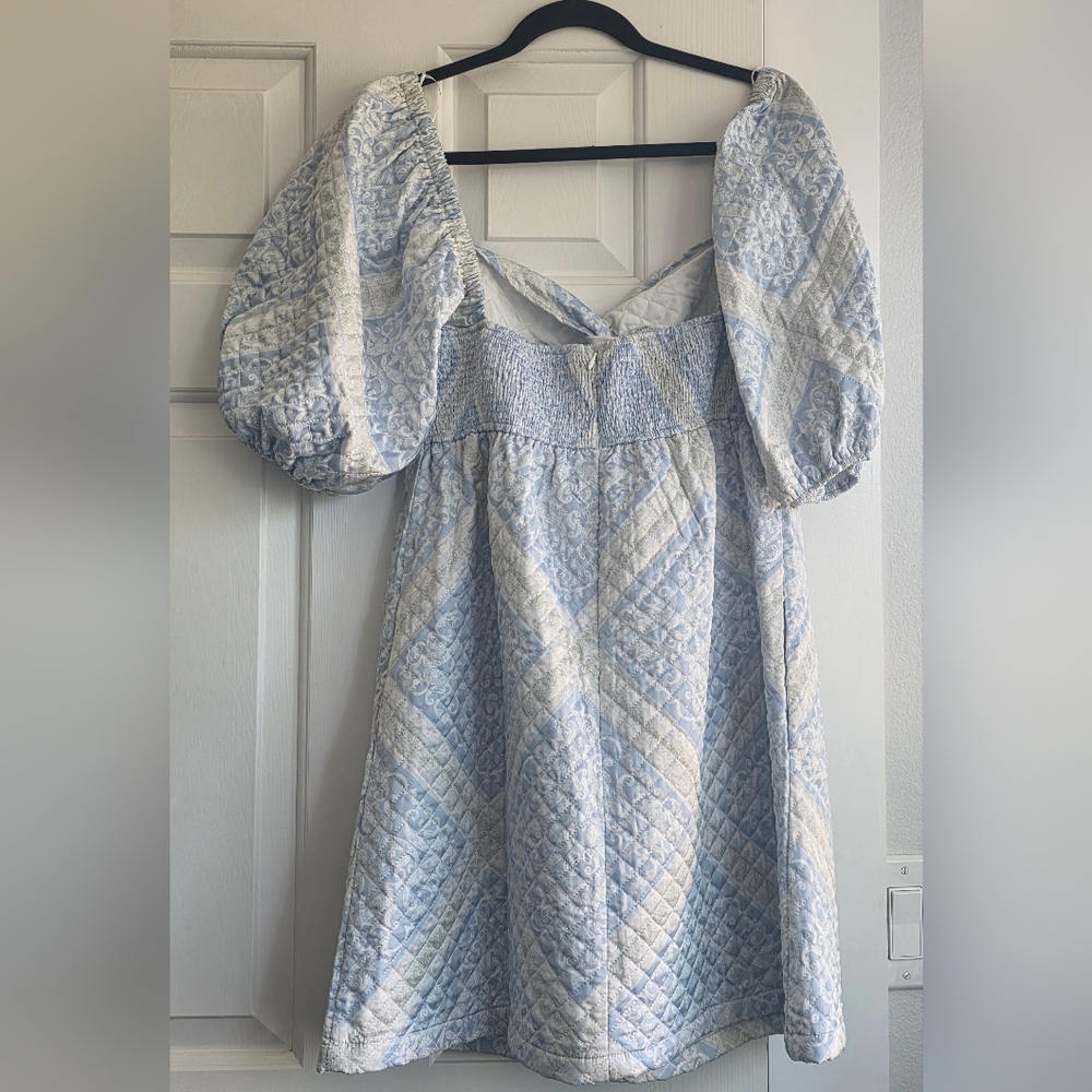 En Saison Elegant Blue Puff Sleeve Dress - Picture 8 of 8